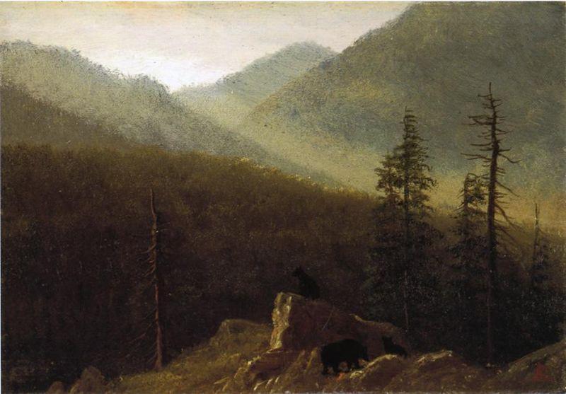 Albert Bierstadt Bears in the Wilderness Sweden oil painting art
